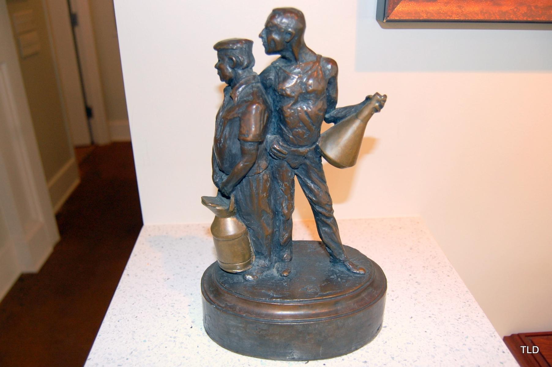 Bronze Watching Crew Sculpture by Larry Braun